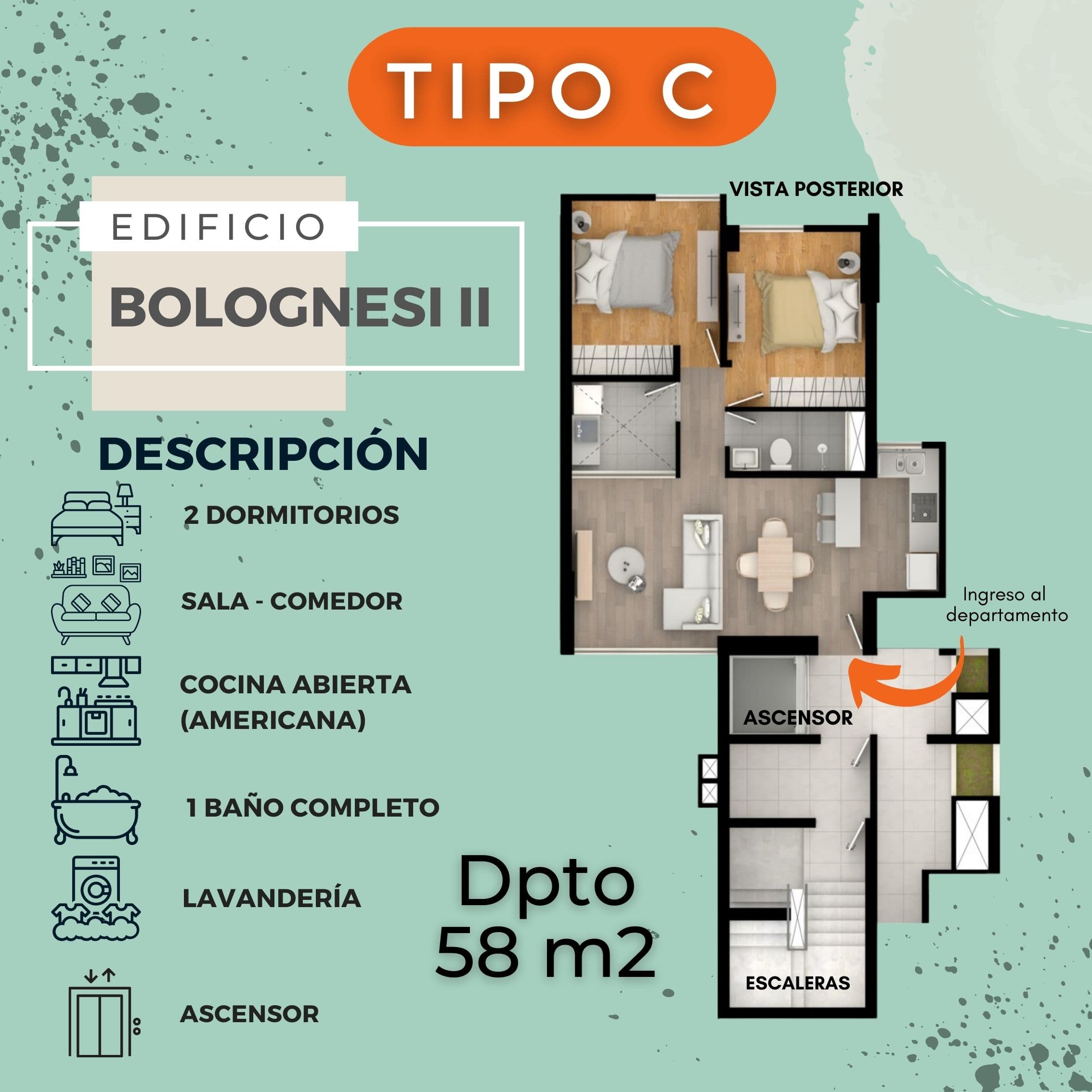 TIPO C TERRAZA - Imagen 1